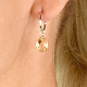 Earrings rings with faceted citrine Ag 925/1000 + Rh