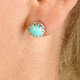 Round turquoise earrings with decorated bezel Ag 925/1000 + Rh