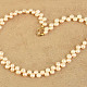Necklace made of apricot pearls zig zag 42 cm