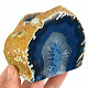 Candle holder blue dyed agate 477g