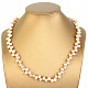 Necklace made of apricot pearls zig zag 51cm