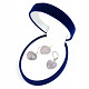 Fluorite purple heart jewelry set Ag 925/1000