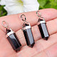 Black tourmaline pendant larger tip Ag 925/1000 + Rh