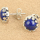Lapis lazuli náušnice kulaté se zdobenou obrubou Ag 925/1000 + Rh