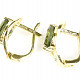 Earrings moldavite oval 8 x 6mm standard cut gold 14K Au 585/1000 4.40g
