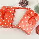 Red gift box with white hearts 5.5 x 8.5 cm