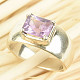 Amethyst ring rectangle Ag 925/1000 6.1g (size 53)