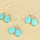 Turquoise oval earrings 11 x 9mm Ag 925/1000