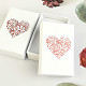 White gift box red heart 8 x 5 cm