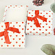 White gift box with red hearts 8 x 8 cm