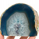 Agate blue dyed candlestick 708g