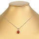 Oval carnelian pendant with rim Ag 925/1000 + Rh