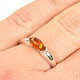 Women's ring honey amber silver Ag 925/1000