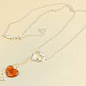 Stříbrný jantarový náhrdelník srdce Ag 925/1000 41 - 45cm 5,2g