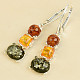 Silver earrings with colored amber (Ag 925/1000) 1.8 + 1.9g
