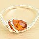 Women's silver ring honey amber Ag 925/1000