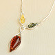 Silver amber necklace Ag 925/1000 42 - 45,5cm 6.8g