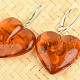 Amber heart earrings Ag 925/1000 6.1g