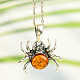 Amber spider pendant Ag 925/1000