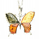 Přívěsek čtyřbarevný motýl z jantaru Ag 925/1000 4,1g