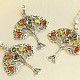 Silver pendant tree of life with amber Ag 925/1000