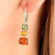 Silver earrings with colored amber Ag 925/1000