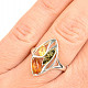 Stříbrný prsten s jantary mix Ag 925/1000