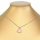 Pink opal round pendant with rim Ag 925/1000 + Rh