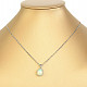 Expensive opal oval pendant with rim Ag 925/1000 + Rh