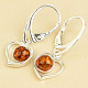 Silver amber heart earrings Ag 925/1000