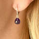 Amethyst tear drop earrings 9 x 7mm Ag 925/1000