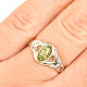 Dámský stříbrný prsten se zeleným jantarem Ag 925/1000