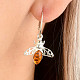 Earrings with amber bee Ag 925/1000 1.8 + 1.8g