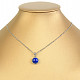 Round lapis lazuli pendant with rim Ag 925/1000 + Rh