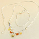 Silver necklace with colored ambers Ag 925/1000 41 - 45cm 5.7g