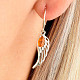 Silver earrings angel wings with amber Ag 925/1000