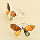 Silver ring amber colored butterfly Ag 925/1000 size UNI