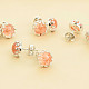Sunstone earrings with bezel Ag 925/1000 + Rh