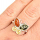 Amber ring butterfly mix Ag 925/1000