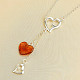 Silver amber heart necklace Ag 925/1000 41 - 45cm 5.2g