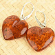 Earrings with heart amber Ag 925/1000 5.7g