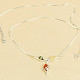 Amber colored necklace silver Ag 925/1000 4.7g