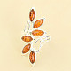 Amber silver ring honey leaves Ag 925/1000 size 49 (3.9g)