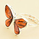 Silver ring amber butterfly Ag 925/1000 size UNI (4.5g)