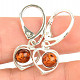 Silver amber heart earrings Ag 925/1000