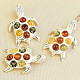 Silver turtle pendant with amber Ag 925/1000