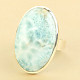 Larimar silver ring oval Ag 925/1000 10.5g size 62