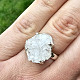 Stříbrný prsten křemen/kalcit drúza Ag 925/1000 vel.54 (4,6g)