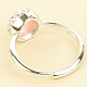Prsten z růžového opálu kulatý Ag 925/1000 + Rh