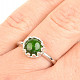 Round chrome diopside ring with Ag 925/1000 + Rh bezel